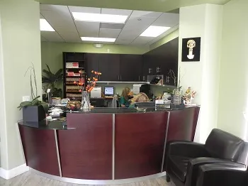 Reception front desk area of Dr. Margossian's office