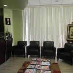 Dr. Margossian's waiting room for patients with reading materials and chairs